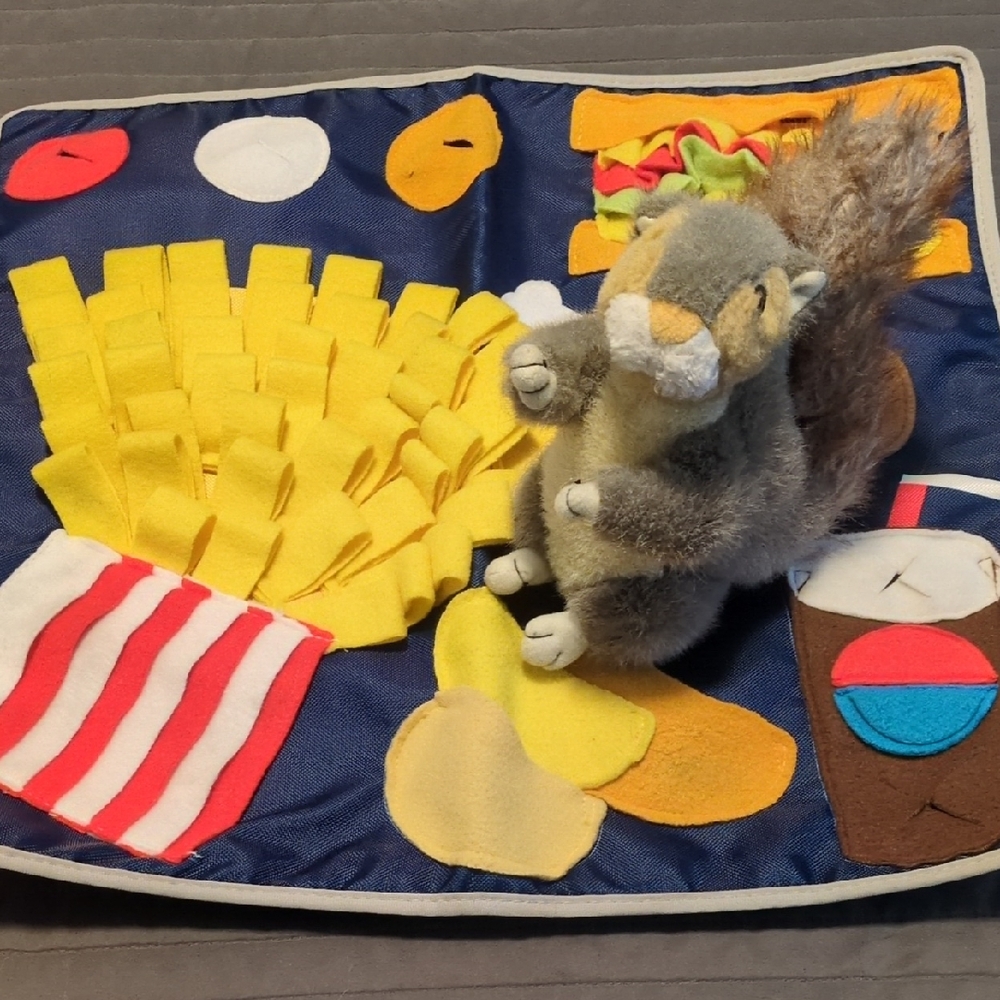 Interactive Dog Play Mat and Squirrel Toy